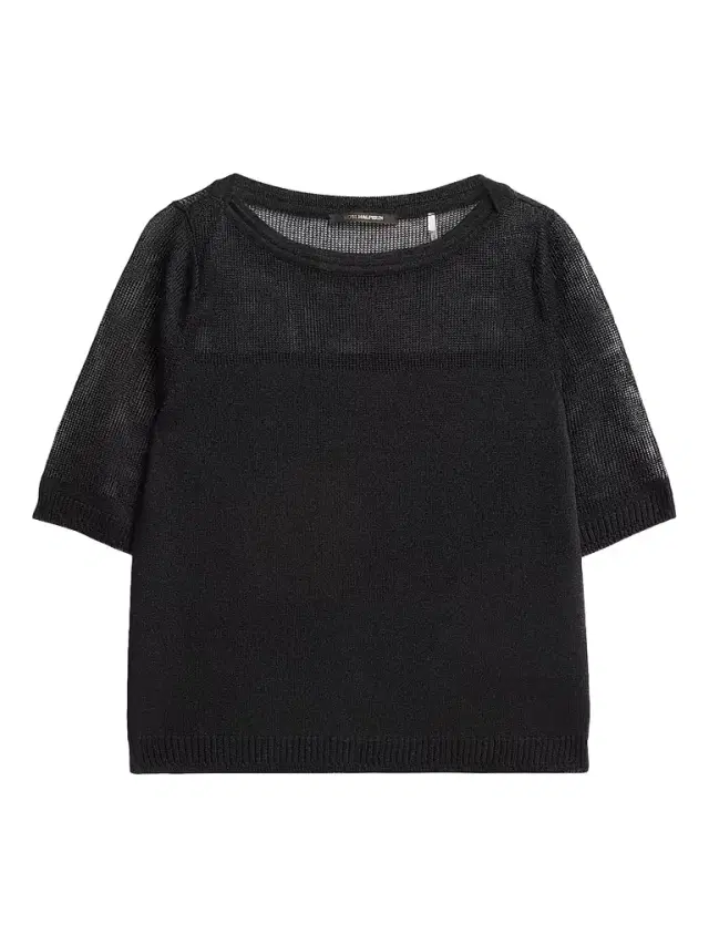 Women's Romi Mesh-Yoke Sweater - Black