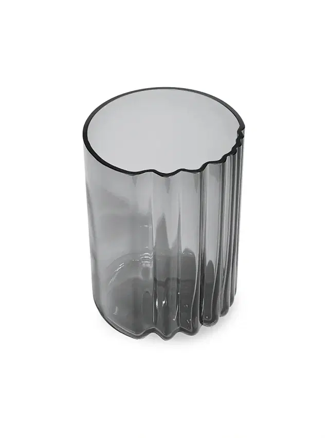 Zaha Hadid Design Pulse Wide Glass Vase - Smoke