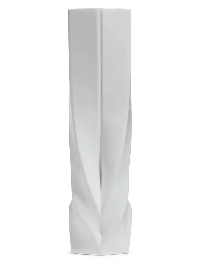Zaha Hadid Design Braid Tall Porcelain Vase - White