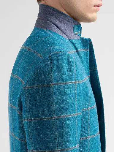 Kiton Men's Windowpane Checked Cashmere-Blend Sport Coat - Green - Size 44 | Thumbnail 7 Kiton Men's Windowpane Checked Cashmere-Blend Sport Coat - Green - Size 44 | Thumbnail 7