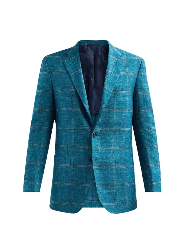 Kiton Men's Windowpane Checked Cashmere-Blend Sport Coat - Green