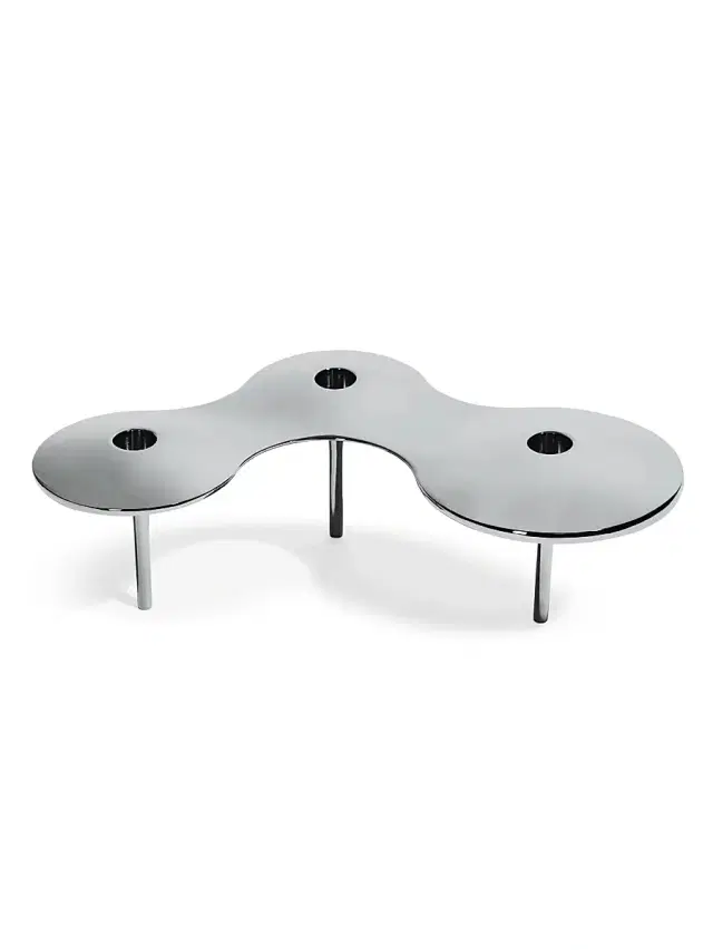 Zaha Hadid Design Cell Triple Stainless Steel Candle Holder - Silver