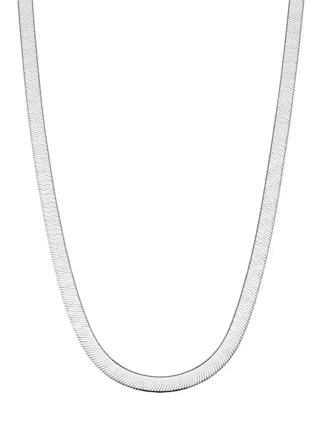 Women's Mirage Herringbone Choker Necklace in Sterling Silver - Silver