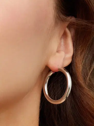 Oradina Women's Everyday Bold Hoop Earrings in Sterling Silver - Silver | Thumbnail 2 Oradina Women's Everyday Bold Hoop Earrings in Sterling Silver - Silver | Thumbnail 2
