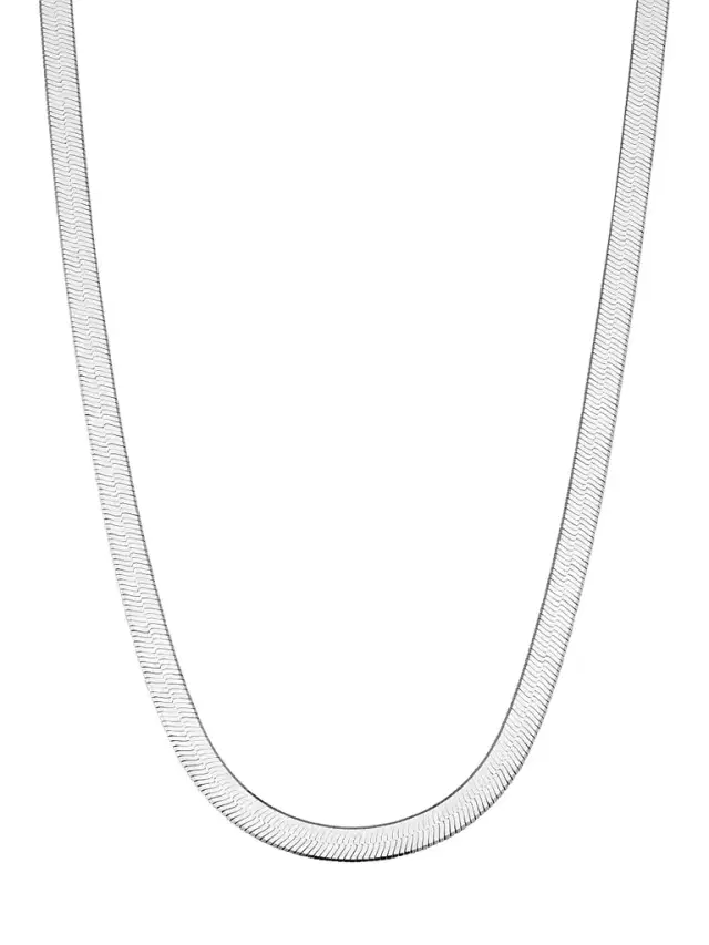 Women's Mirage Herringbone Necklace in Sterling Silver - Silver