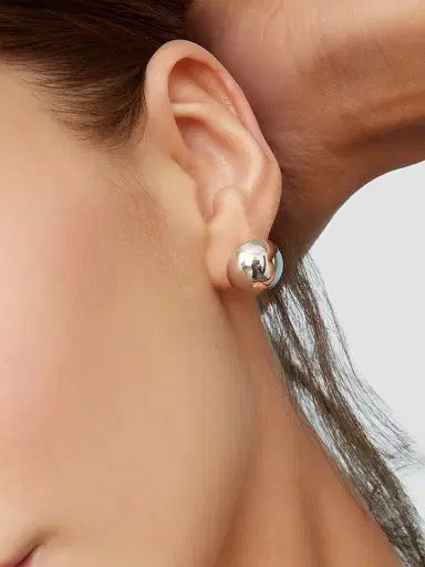 Oradina Women's Belle of the Ball Button Studs in Sterling Silver - Silver | Thumbnail 3 Oradina Women's Belle of the Ball Button Studs in Sterling Silver - Silver | Thumbnail 3