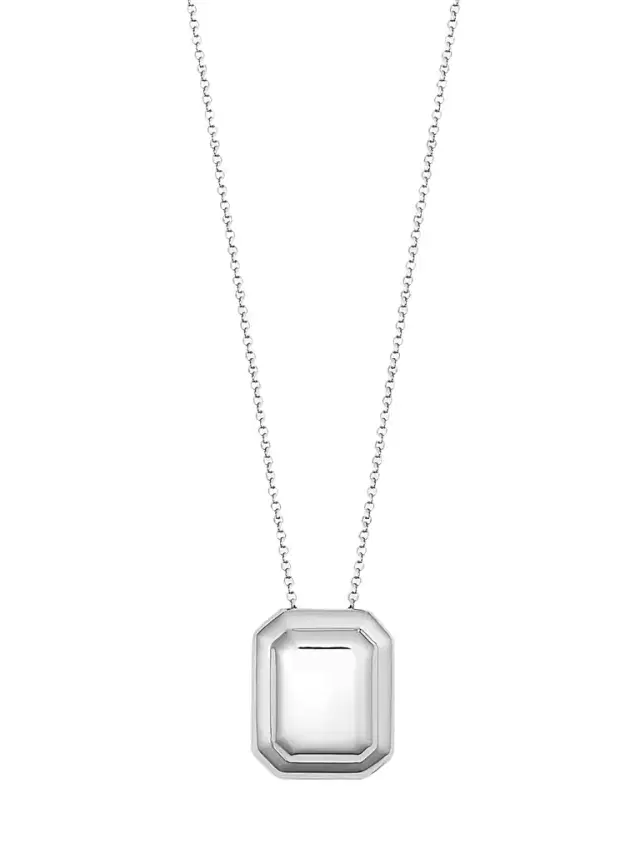 Oradina Women's Cufflink Pendant Necklace in Sterling Silver - Silver