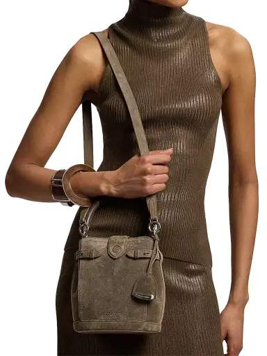 Ralph Lauren Collection Women's The Ralph Suede Bucket Bag - Dark Taupe | Thumbnail 2