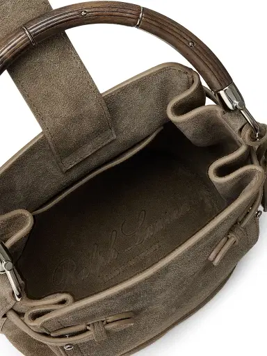 Ralph Lauren Collection Women's The Ralph Suede Bucket Bag - Dark Taupe | Thumbnail 7