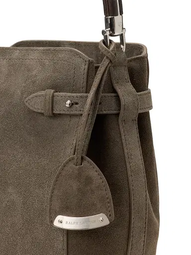 Ralph Lauren Collection Women's The Ralph Suede Bucket Bag - Dark Taupe | Thumbnail 8