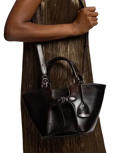 Ralph Lauren Collection Women's The Ralph Mini Belted Leather Tote Bag - Vintage Brown | Thumbnail 3 Ralph Lauren Collection Women's The Ralph Mini Belted Leather Tote Bag - Vintage Brown | Thumbnail 3