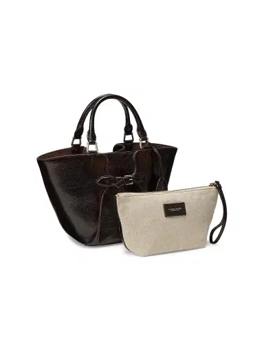 Ralph Lauren Collection Women's The Ralph Mini Belted Leather Tote Bag - Vintage Brown | Thumbnail 4 Ralph Lauren Collection Women's The Ralph Mini Belted Leather Tote Bag - Vintage Brown | Thumbnail 4