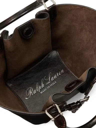 Ralph Lauren Collection Women's The Ralph Mini Belted Leather Tote Bag - Vintage Brown | Thumbnail 6 Ralph Lauren Collection Women's The Ralph Mini Belted Leather Tote Bag - Vintage Brown | Thumbnail 6