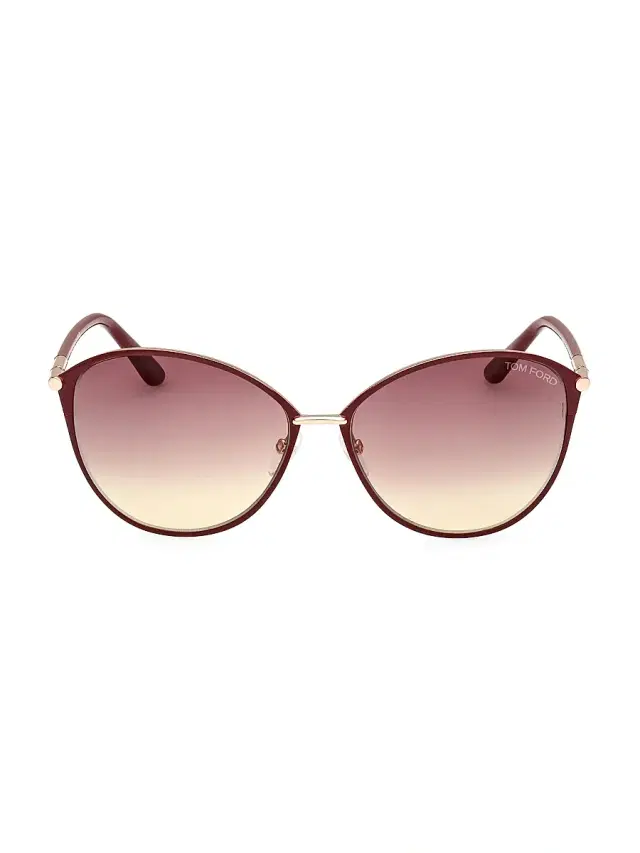 TOM FORD Women's Penelope 59MM Cat-Eye Sunglasses - Rose Gold Burgundy Gradient