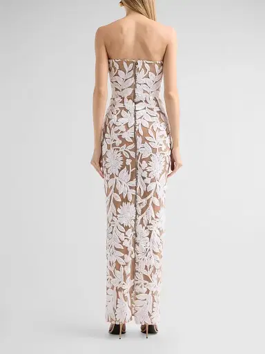Bronx Banco Women's Dahlia Strapless Maxi Dress - White Silver | Thumbnail 3