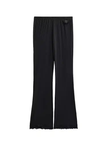 MOSCHINO Women's Lace-Trim Microfiber Pajama Pants - Black - Size XL | Thumbnail 1