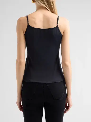 MAJESTIC FILATURES Women's Stretch Jersey Cami - Noir - Size Large | Thumbnail 3