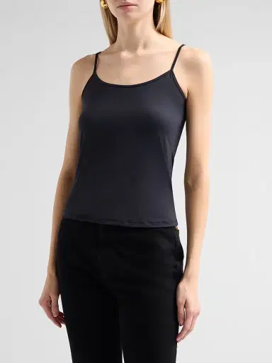 MAJESTIC FILATURES Women's Stretch Jersey Cami - Noir - Size Large | Thumbnail 4