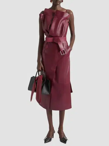 Givenchy Women's Scarf in Leather - Red Cherry | Thumbnail 2 Givenchy Women's Scarf in Leather - Red Cherry | Thumbnail 2