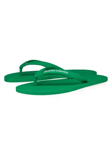 Christian Louboutin Men's Summer Rubber Thong Sandals - Primary Green - Size 13 | Thumbnail 2 Christian Louboutin Men's Summer Rubber Thong Sandals - Primary Green - Size 13 | Thumbnail 2