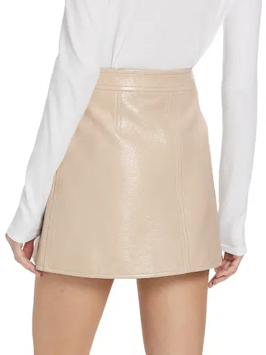 Courrèges Women's Reedition Vinyl A-Line Miniskirt - Mastic Grey | Thumbnail 5
