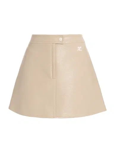 Courrèges Women's Reedition Vinyl A-Line Miniskirt - Mastic Grey | Thumbnail 1