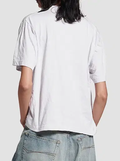 Balenciaga Women's Luxury Script Medium Fit T-Shirt - Dirty White - Size XL | Thumbnail 4
