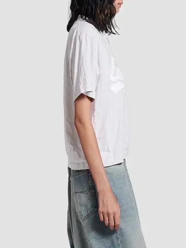Balenciaga Women's Luxury Script Medium Fit T-Shirt - Dirty White - Size XL | Thumbnail 5