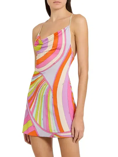 Pucci Women's L'Alba Jersey Satin Minidress | Thumbnail 4 Pucci Women's L'Alba Jersey Satin Minidress | Thumbnail 4