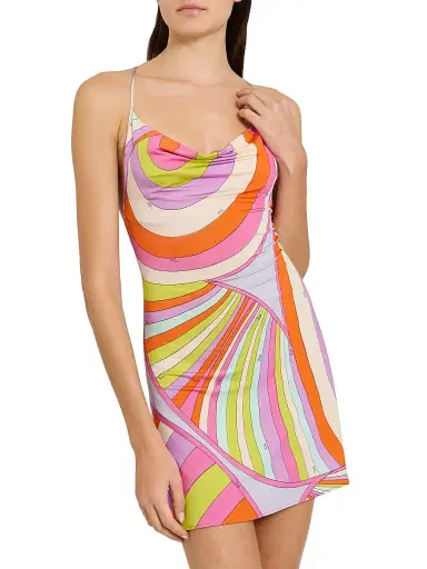Pucci Women's L'Alba Jersey Satin Minidress | Thumbnail 6 Pucci Women's L'Alba Jersey Satin Minidress | Thumbnail 6