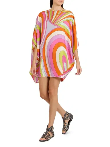 PUCCI Women's L'Alba Abtsract-Print Silk Caftan | Thumbnail 2