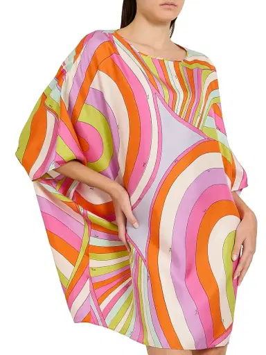 PUCCI Women's L'Alba Abtsract-Print Silk Caftan | Thumbnail 6