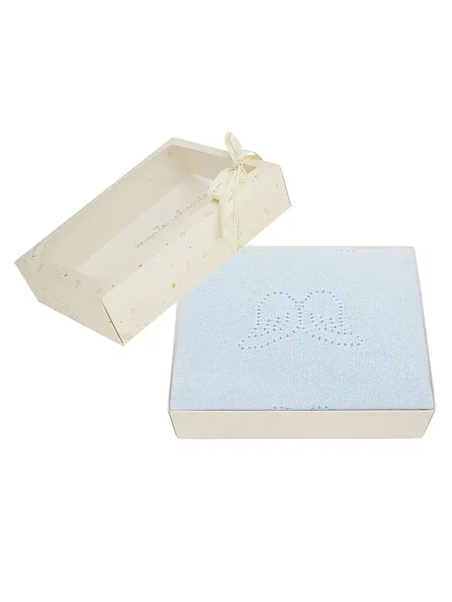 Marie-Chantal Angel Wing Cashmere Blanket - Blue