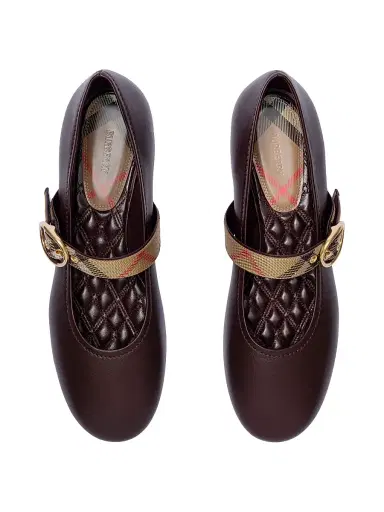 Burberry Women's Robin Ballerina Flats - Vineyard Red - Size 11 | Thumbnail 4