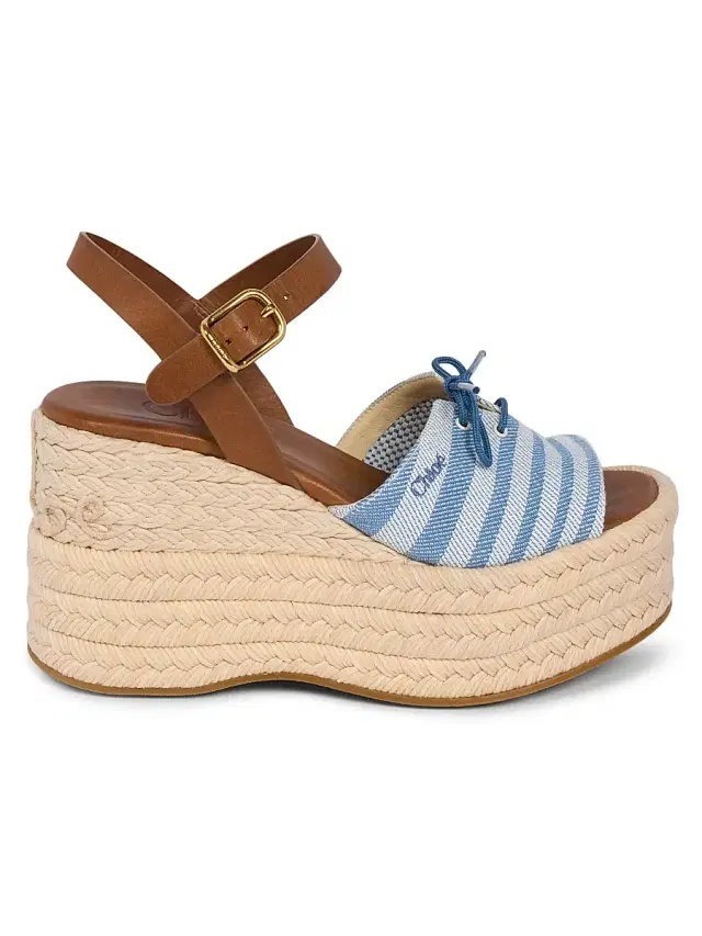 Chloé Women's 19Q Platform Espadrille Sandals - Surfing Blue