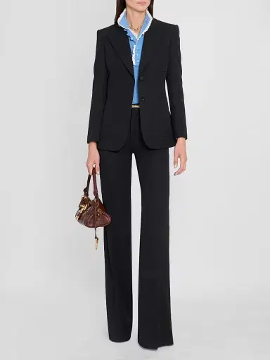 Chloé Women's Single-Breasted Wool Blazer - Black | Thumbnail 2 Chloé Women's Single-Breasted Wool Blazer - Black | Thumbnail 2