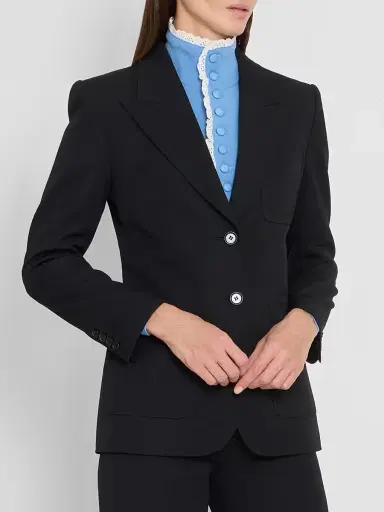 Chloé Women's Single-Breasted Wool Blazer - Black | Thumbnail 4 Chloé Women's Single-Breasted Wool Blazer - Black | Thumbnail 4