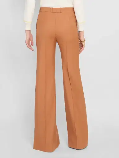 Chloé Women's Wool Wide-Leg Trousers - Tannish Red | Thumbnail 3