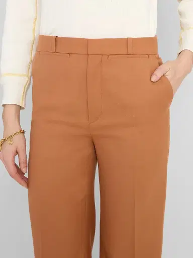 Chloé Women's Wool Wide-Leg Trousers - Tannish Red | Thumbnail 5