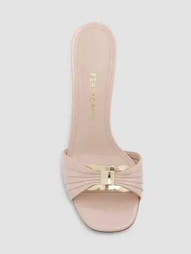 Ferragamo Women's Witty 70MM Patent Leather Mule Sandals with Gancini Ornament | Thumbnail 3