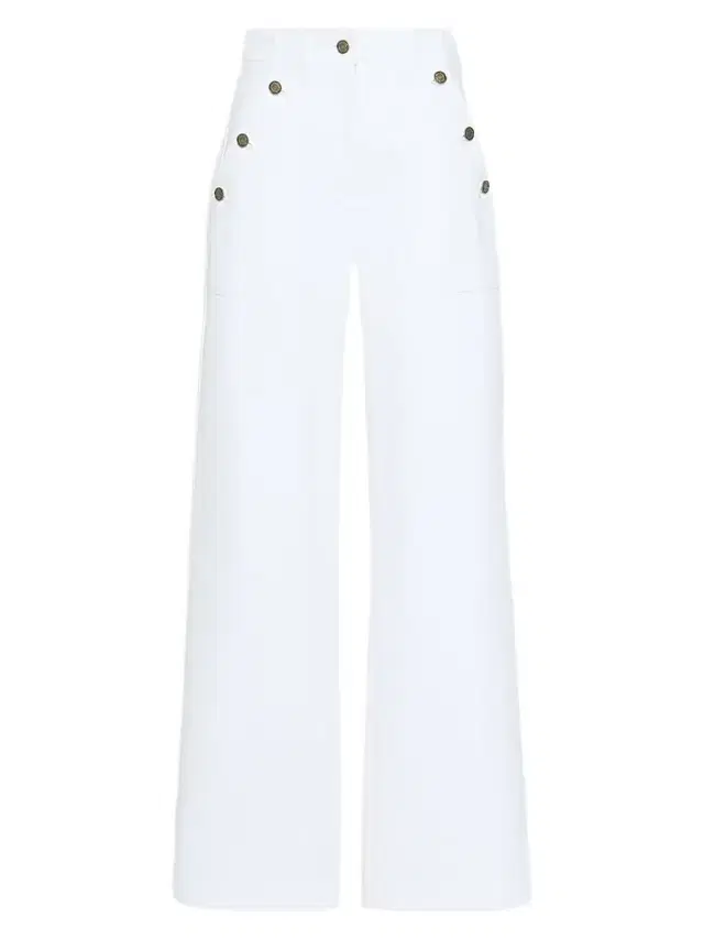 Women's Cotton Bull Denim Wide Leg Jeans - White