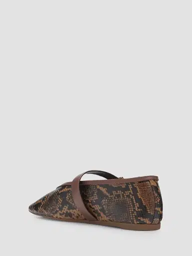 Schutz Women's Vick Buckle Embossed Snake-Print Leather Mary Janes - Pecan Brown | Thumbnail 4 Schutz Women's Vick Buckle Embossed Snake-Print Leather Mary Janes - Pecan Brown | Thumbnail 4
