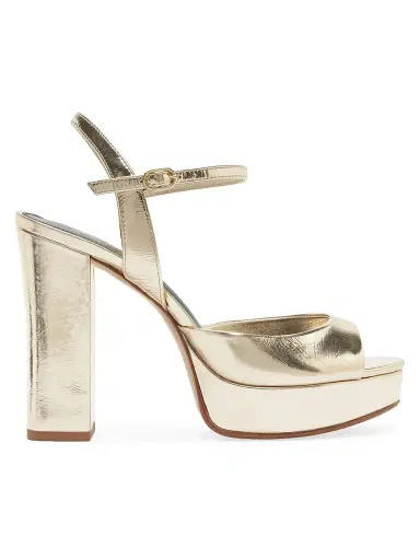 Alexandre Birman Women's Amy 120MM Leather Platform Sandals - Golden - Size 12 | Thumbnail 1 Alexandre Birman Women's Amy 120MM Leather Platform Sandals - Golden - Size 12 | Thumbnail 1