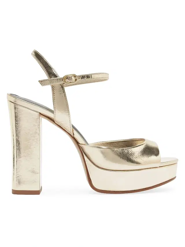 Alexandre Birman Women's Amy 0MM Leather Platform Sandals - Golden