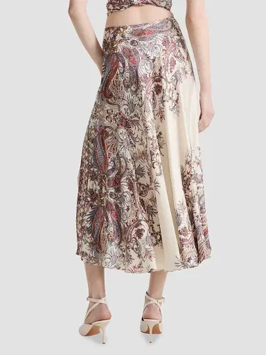 Marella Women's Printed Satin Skirt - Cream - Size 10 | Thumbnail 4 Marella Women's Printed Satin Skirt - Cream - Size 10 | Thumbnail 4