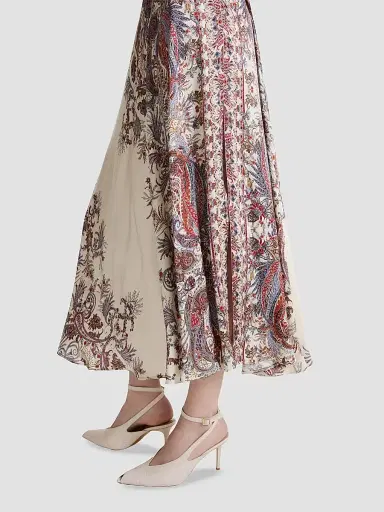 Marella Women's Printed Satin Skirt - Cream - Size 10 | Thumbnail 5 Marella Women's Printed Satin Skirt - Cream - Size 10 | Thumbnail 5