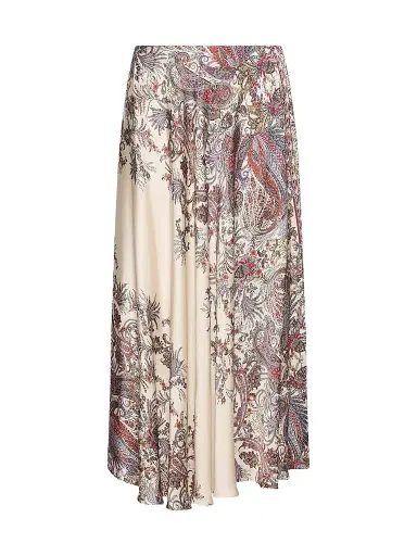 Marella Women's Printed Satin Skirt - Cream - Size 10 | Thumbnail 1 Marella Women's Printed Satin Skirt - Cream - Size 10 | Thumbnail 1