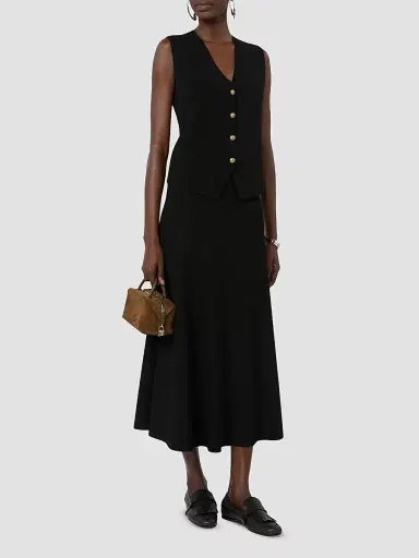Max Mara Women's Viscose Crepe Yarn Gilet - Black | Thumbnail 2 Max Mara Women's Viscose Crepe Yarn Gilet - Black | Thumbnail 2