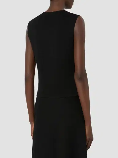 Max Mara Women's Viscose Crepe Yarn Gilet - Black | Thumbnail 4 Max Mara Women's Viscose Crepe Yarn Gilet - Black | Thumbnail 4