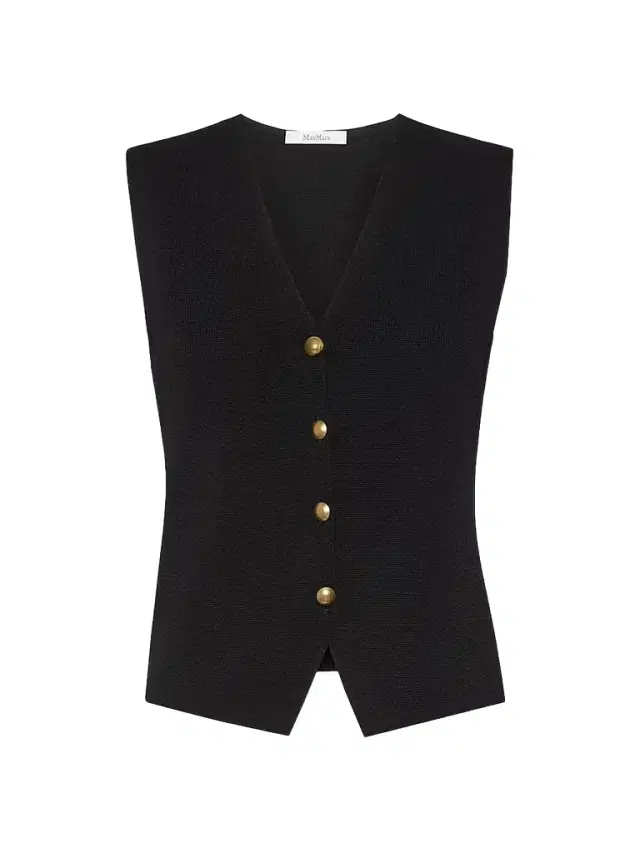 Women's Viscose Crepe Yarn Gilet - Black